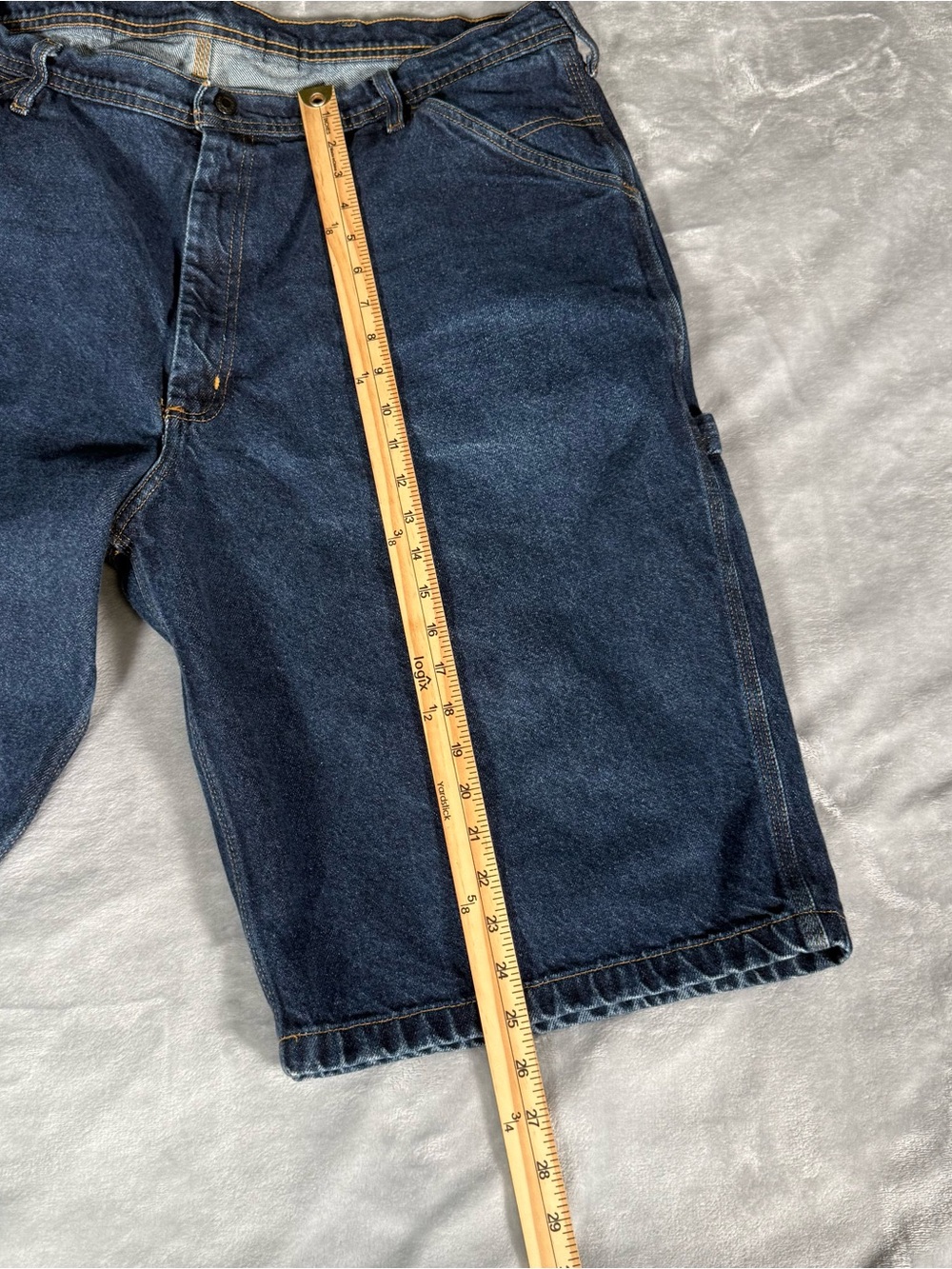 Vintage Ralph Lauren Carpenter Denim Shorts Mens 40 12.5” Loose Strap Back Baggy - Picture 6 of 9